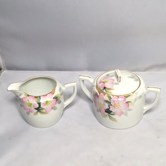 NORITAKE AZALEA 2 PIECES COFFEE ESSENTIALS COVERED SUGAR & CREAMER - Picture 1 of 2
